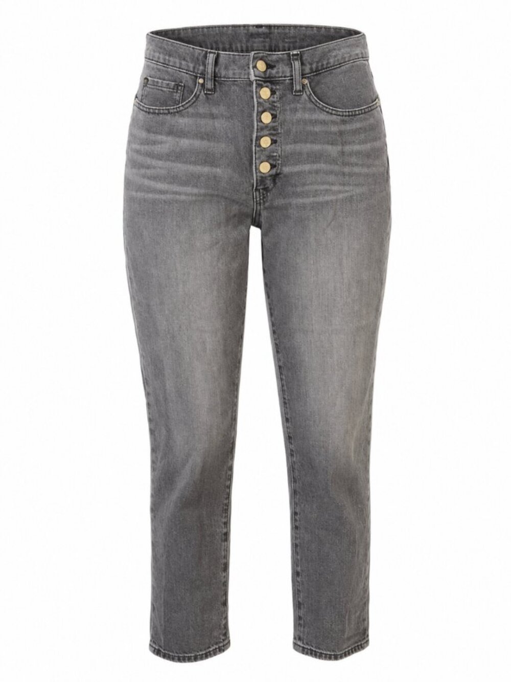 💖 2/40 Banana Republic Grey High-Rise Button-Fly Jeans Size 31